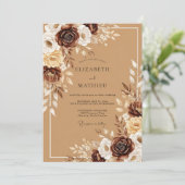 Chocolate Brown Rustic Harvest Wedding 招待状 (スタンド正面)