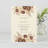 Chocolate Brown Rustic Woodland Wedding 招待状 (スタンド正面)