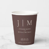 Chocolate Brown Simple Minimal Drink Wedding 紙コップ (裏面)
