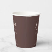 Chocolate Brown Simple Minimal Drink Wedding 紙コップ (右)