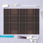 Chocolate Brown Tartan Tissue Paper 薄葉紙 (クラフト)