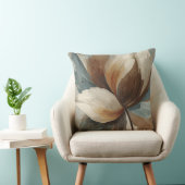 Chocolate Brown Teal Blue Cocoa Rustic Floral クッション (椅子)