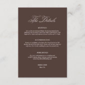 Chocolate Brown Wedding Details エンクロージャーカード (正面)