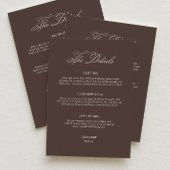 Chocolate Brown Wedding Details エンクロージャーカード