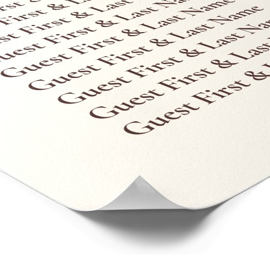 Chocolate Brown Welcome Wedding Table Seating ポスター (角)