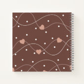 Chocolate Brown with Pink Hearts Pattern ノートブック (裏面)