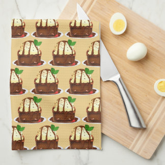 Chocolate Brownie With Vanilla Ice Cream キッチンタオル