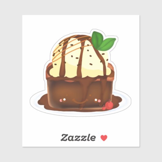 Chocolate Brownie With Vanilla Ice Cream シール (シート)