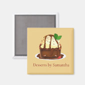 Chocolate Brownie With Vanilla Ice Cream マグネット (正面/裏面)