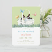 Chocolate Bunny Easter Brunch Egg Hunt Invitation 招待状 (スタンド正面)