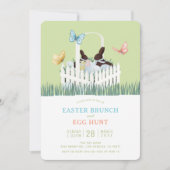 Chocolate Bunny Easter Brunch Egg Hunt Invitation 招待状 (正面)