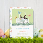 Chocolate Bunny Easter Brunch Egg Hunt Invitation 招待状