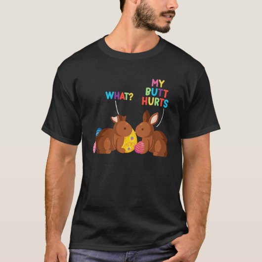 Chocolate Bunny Easter Day Basket Teens My Butt H Tシャツ (正面)