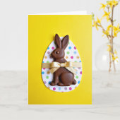 Chocolate Bunny Sweet Treat Card カード (黄色い花)