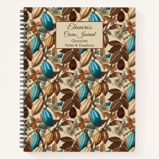 Chocolate Cacao Tasting Journal Spiral Notebook ノートブック (正面)