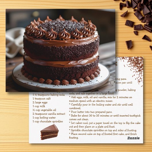 Chocolate Cake Recipe ポストカード