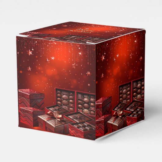 Chocolate Candy Christmas Holiday Favor Box フェイバーボックス (正面サイド)