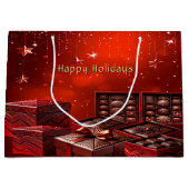 Chocolate Candy Christmas Holiday Gift Bag ラージペーパーバッグ (正面)