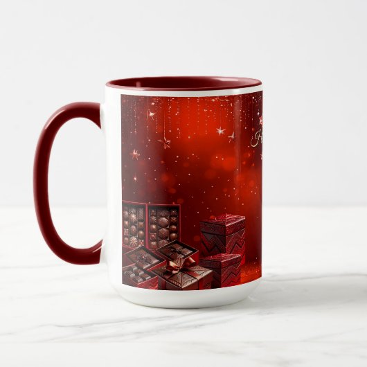 Chocolate Candy Christmas Holiday Mug マグカップ (左)