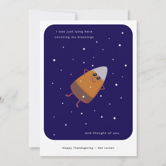 Chocolate Candy Corn "Counting My Blessings" Fall シーズンカード (正面)