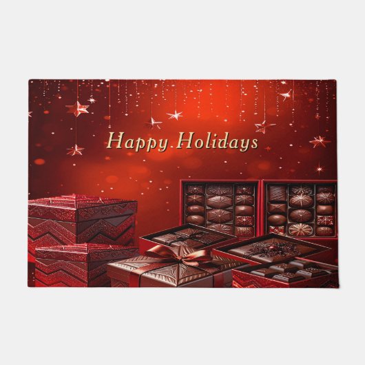 Chocolate Candy Holiday Doormat ドアマット (正面)