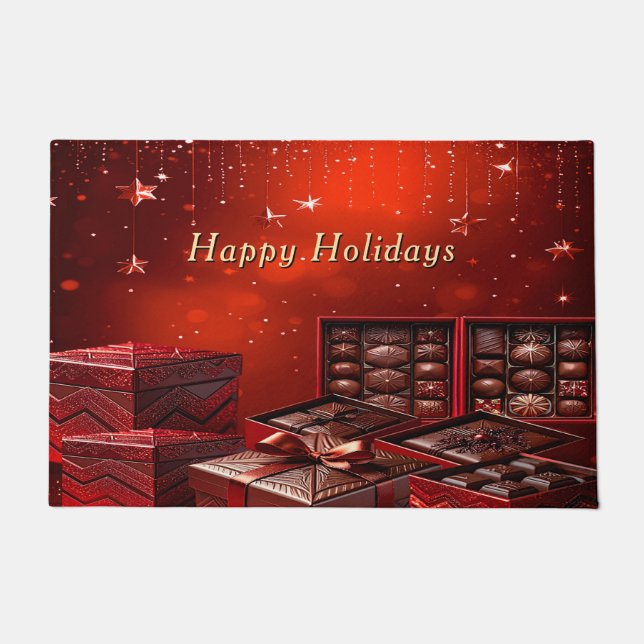 Chocolate Candy Holiday Doormat ドアマット (正面)