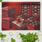 Chocolate Candy Holiday Kitchen Towel キッチンタオル (折り畳み)
