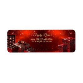 Chocolate Candy Holiday Return Address Label ラベル