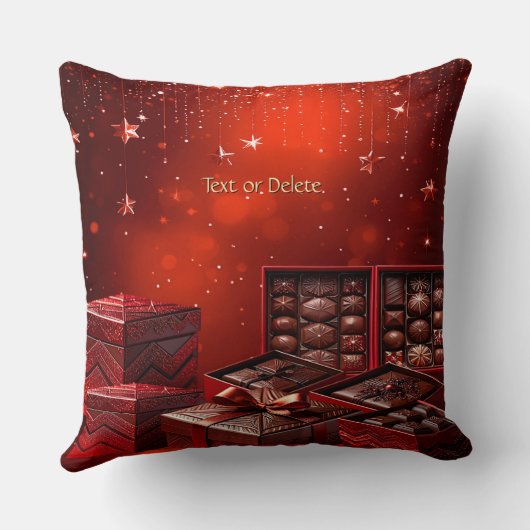 Chocolate Candy Holiday Throw Pillow クッション (裏面)