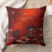 Chocolate Candy Holiday Throw Pillow クッション (ブランケット)