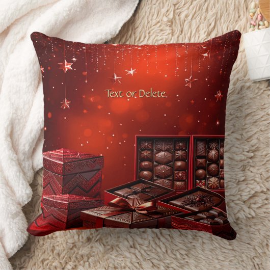 Chocolate Candy Holiday Throw Pillow クッション (ブランケット)