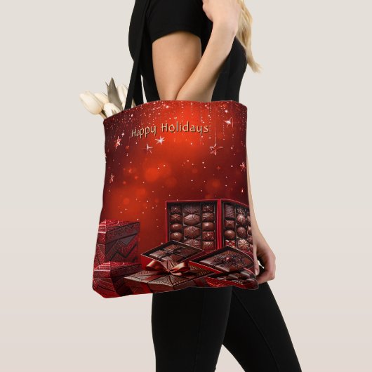 Chocolate Candy Holiday Tote Bag トートバッグ (クローズアップ)