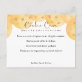 Chocolate Chip Cookie Care Instructions Watercolor サンキューカード (正面)