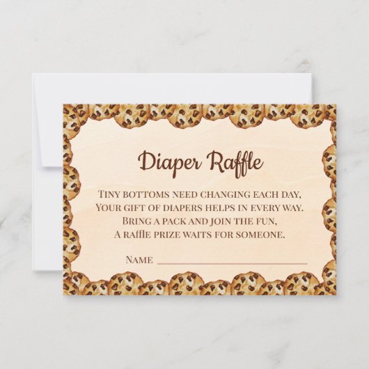 Chocolate Chip Cookie Diaper Raffle Card | Sweet サンキューカード (正面)