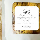Chocolate Chip Cookie Ingredient Label Minimalist スクエアシール