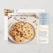 Chocolate Chip Cookie Recipe Postcard ポストカード (正面/裏面)