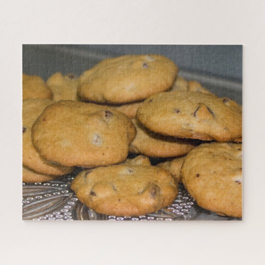 Chocolate Chip Cookies on Platter Photo ジグソーパズル (横)
