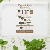Chocolate Chip Cookies Recipe Kitchen Towel キッチンタオル (折り畳み)