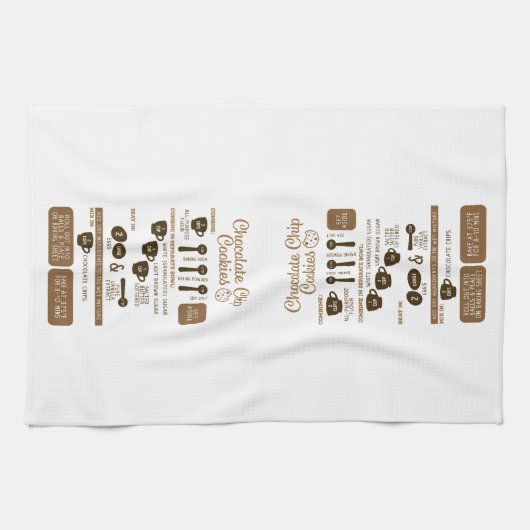 Chocolate Chip Cookies Recipe Kitchen Towel キッチンタオル (横)