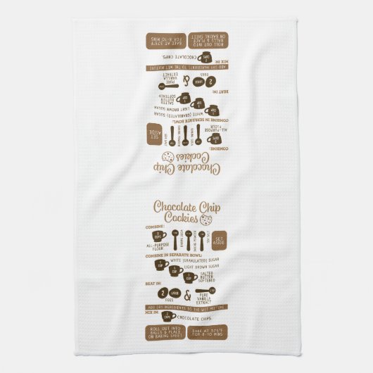 Chocolate Chip Cookies Recipe Kitchen Towel キッチンタオル (縦)