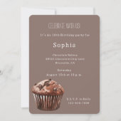Chocolate Chip Muffin Cupcake Birthday 招待状 (正面)