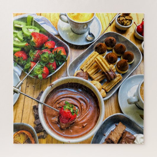 Chocolate Churros Fondue Sweet Tasty Food Party ジグソーパズル (縦)