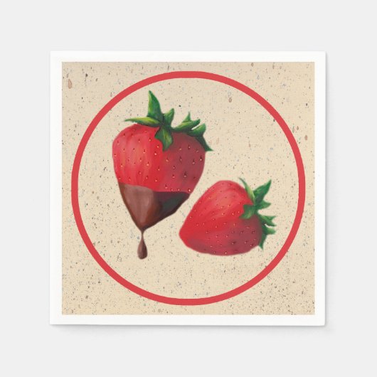 Chocolate Covered Strawberries スタンダードカクテルナプキン (正面)
