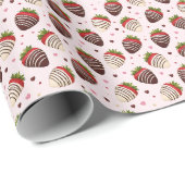 Chocolate Covered Strawberries Gift Wrap ラッピングペーパー (ロールコーナー)