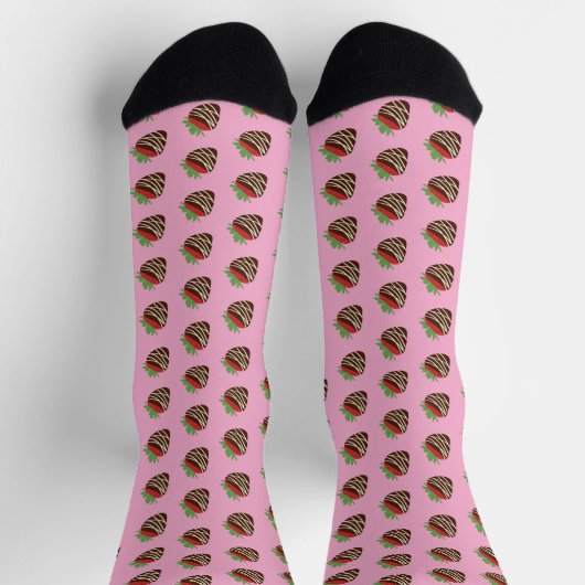 Chocolate-Covered Strawberry Pink Socks ソックス (上部)