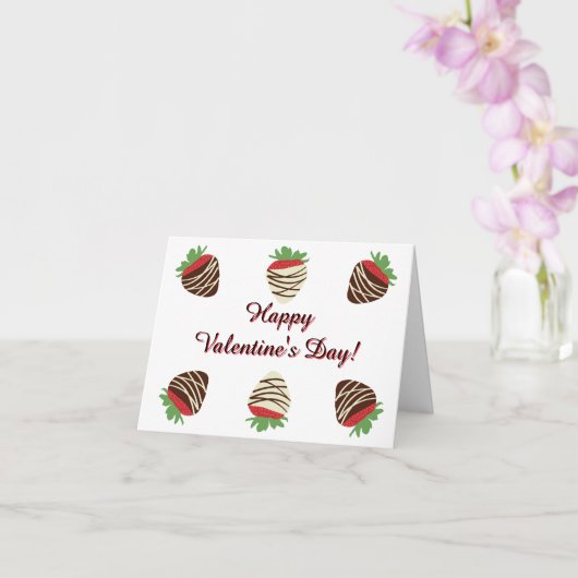 Chocolate-Covered Strawberry Valentine's Day Card カード (蘭)