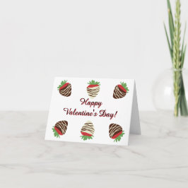 Chocolate-Covered Strawberry Valentine's Day Card カード
