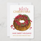Chocolate Cranberry Bundt Cake Merry Christmas シーズンカード (正面)