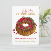 Chocolate Cranberry Bundt Cake Merry Christmas シーズンカード (スタンド正面)