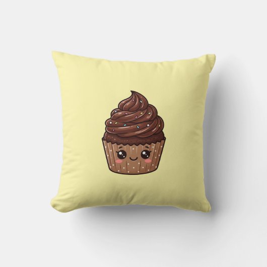 Chocolate Cupcake Kawaii Cushion Pillow クッション (正面)